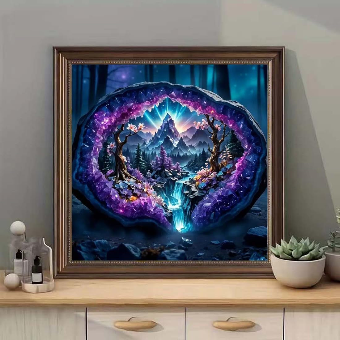5D Diamond Painting Kits for Adults,Crystal Forest Landscape Diamond Art Kits for Beginner,Diy Full round Drill Diamond Dot with Gem Art Kits for Adults Home Wall Decor 14X14 Inch