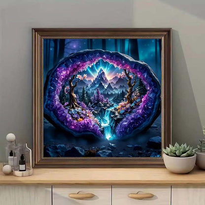 5D Diamond Painting Kits for Adults,Crystal Forest Landscape Diamond Art Kits for Beginner,Diy Full round Drill Diamond Dot with Gem Art Kits for Adults Home Wall Decor 14X14 Inch