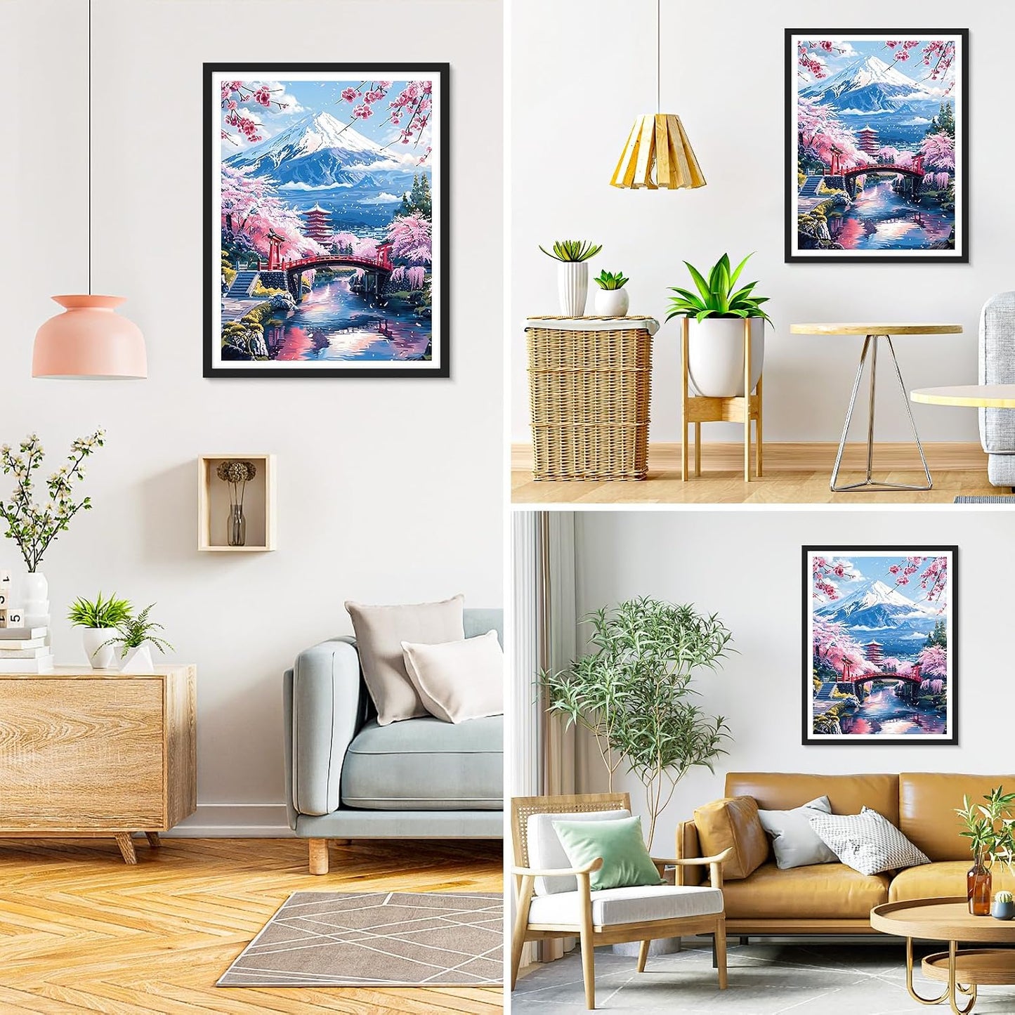 Diamond Painting Mountain Fuji, 5D Diamond Painting Pictures for Adults, Landscape, DIY Diamond Painting Set for Wall Decoration, 30 X 40 Cm