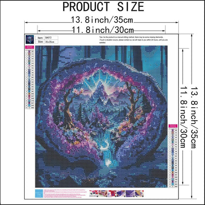 5D Diamond Painting Kits for Adults,Crystal Forest Landscape Diamond Art Kits for Beginner,Diy Full round Drill Diamond Dot with Gem Art Kits for Adults Home Wall Decor 14X14 Inch