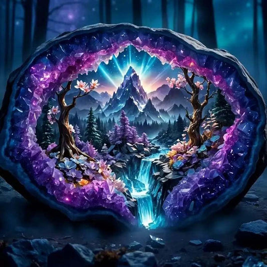 5D Diamond Painting Kits for Adults,Crystal Forest Landscape Diamond Art Kits for Beginner,Diy Full round Drill Diamond Dot with Gem Art Kits for Adults Home Wall Decor 14X14 Inch